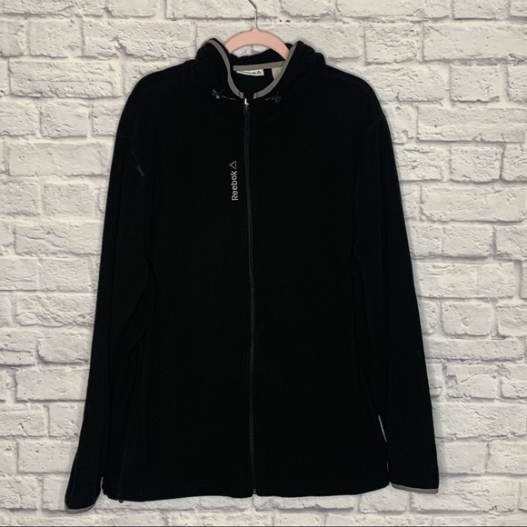 Reebok Other - Reebok Mens Black Zip Up Hooded Fleece Jacket